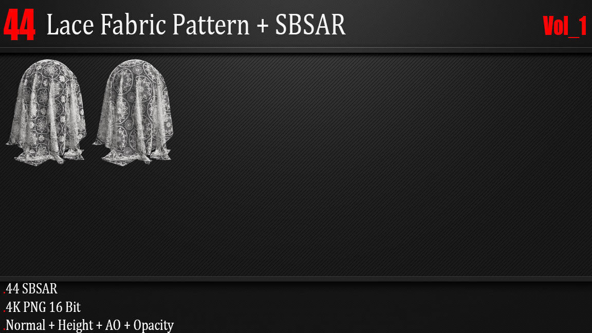 44 Lace Fabric Pattern SBSAR Vol 01 Texture_6