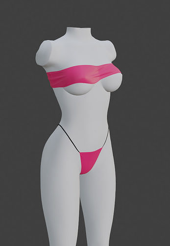 CL - Tube Top and Thong PREMADE Low-poly 3D model