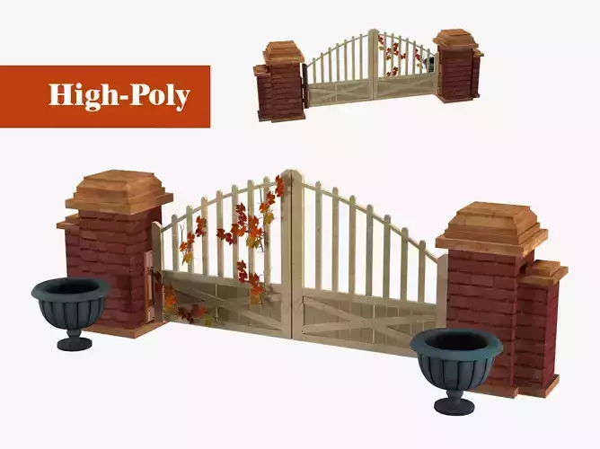 ranch gate high-poly