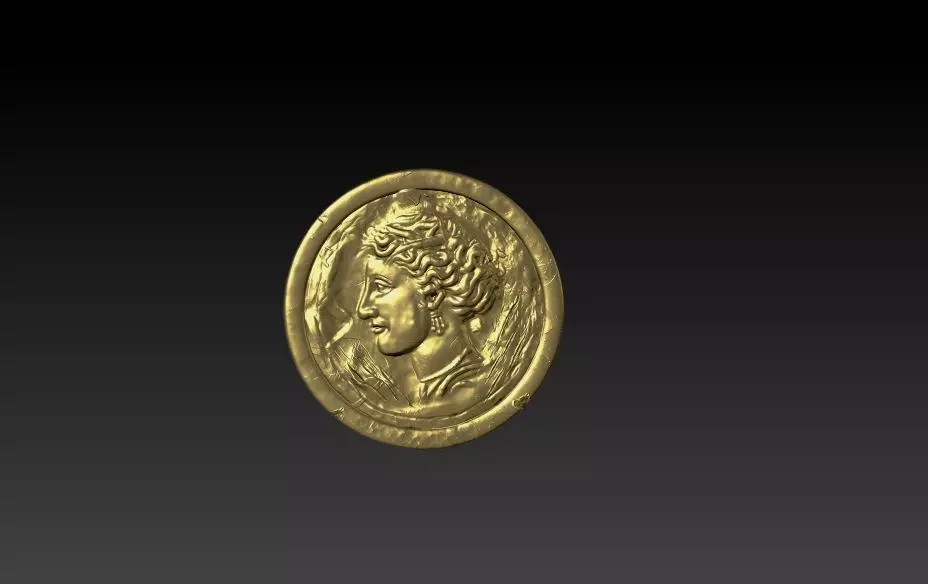 Rusty old coin 3D model_0