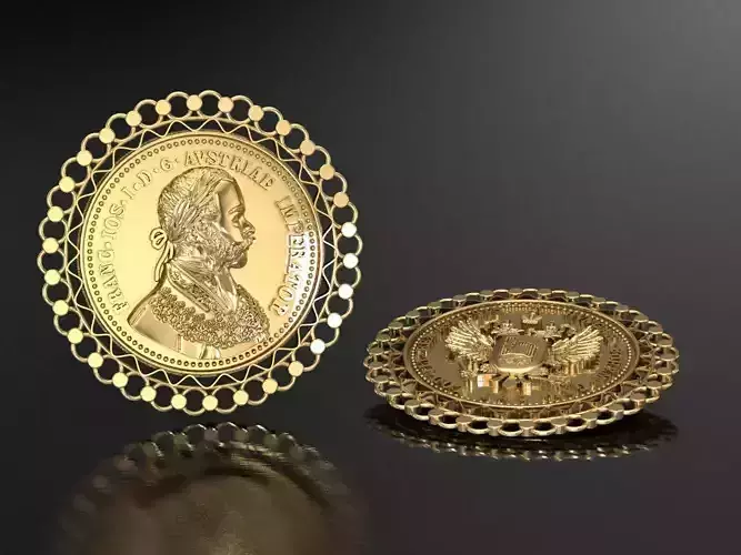 1915 Franc Austria Imperator coin 3d model