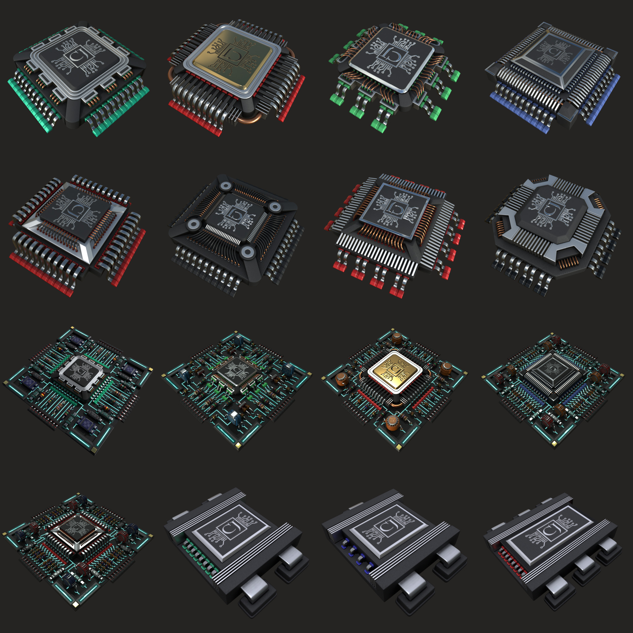 PCB Kitbash 01 3D model_3