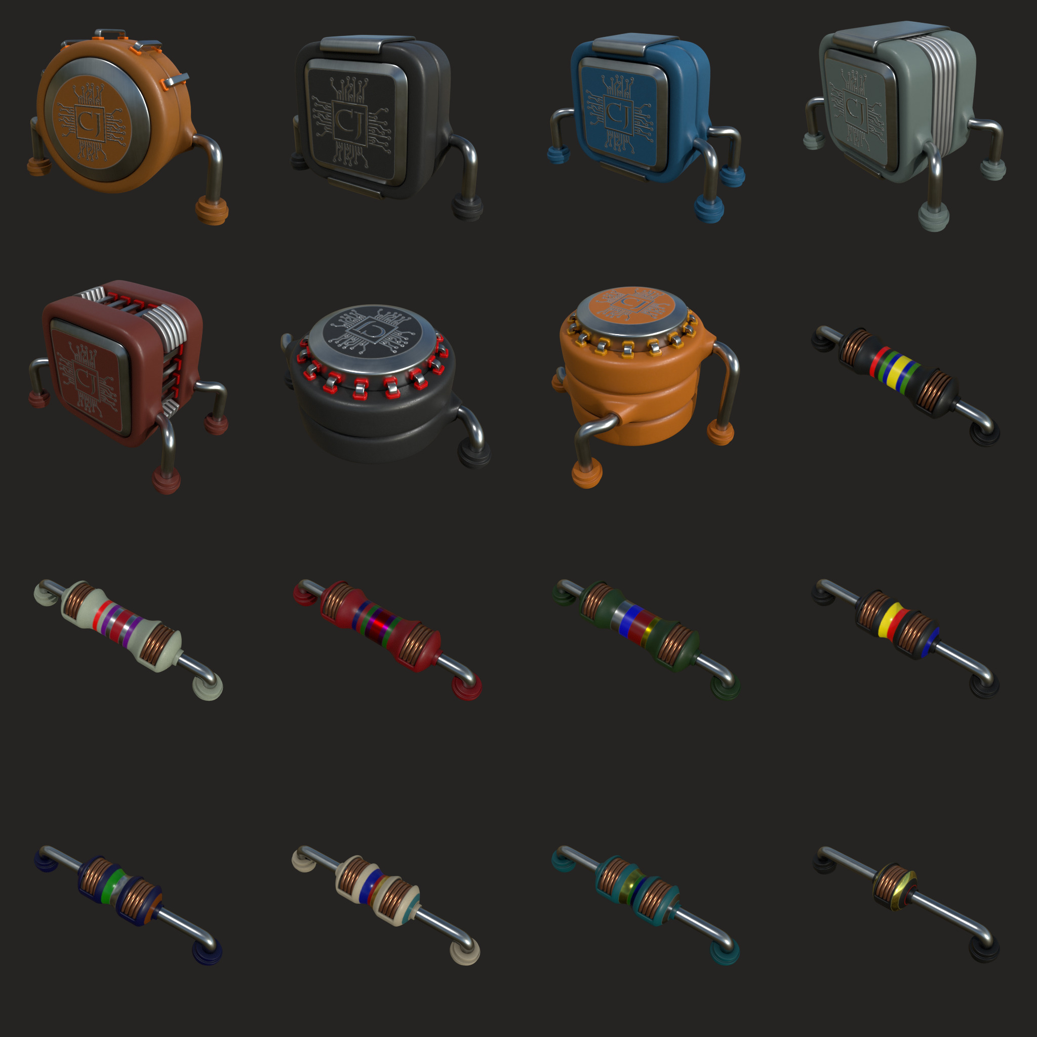 PCB Kitbash 01 3D model_6