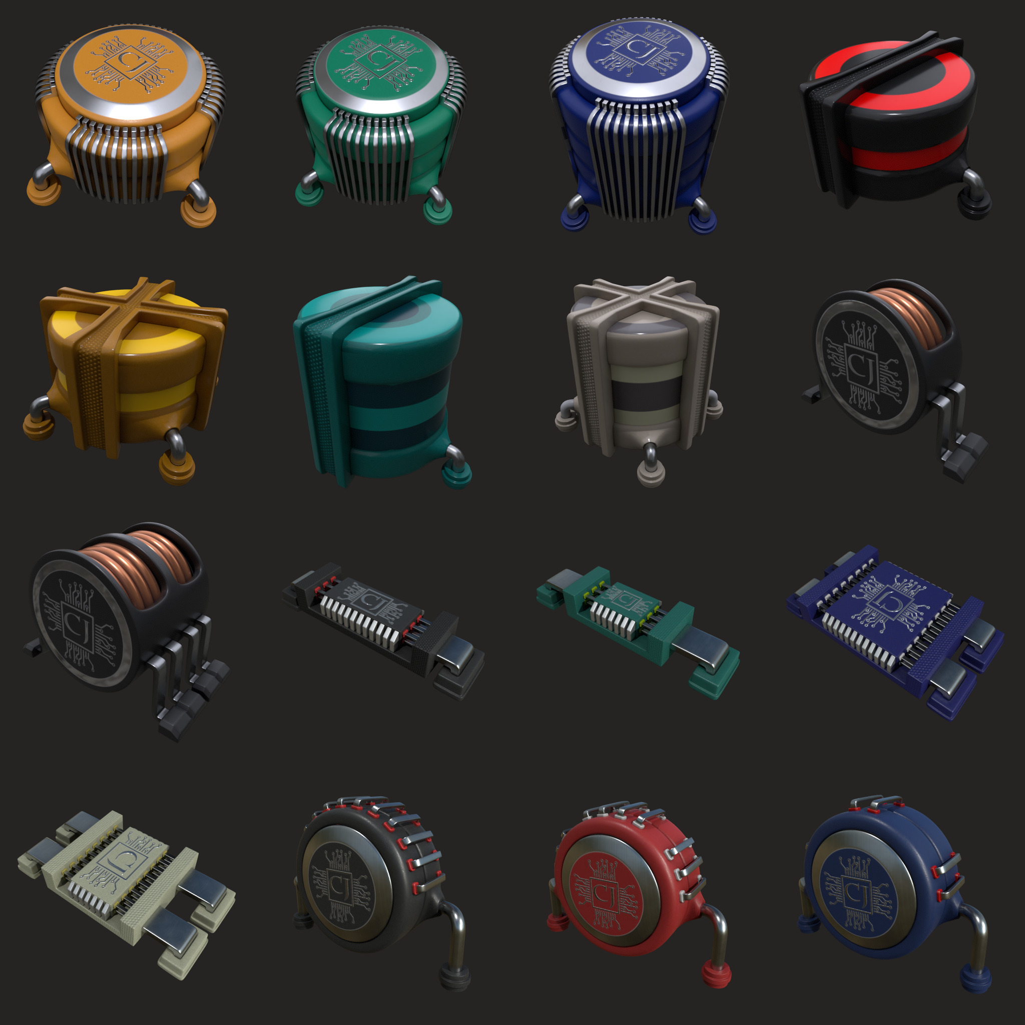 PCB Kitbash 01 3D model_5