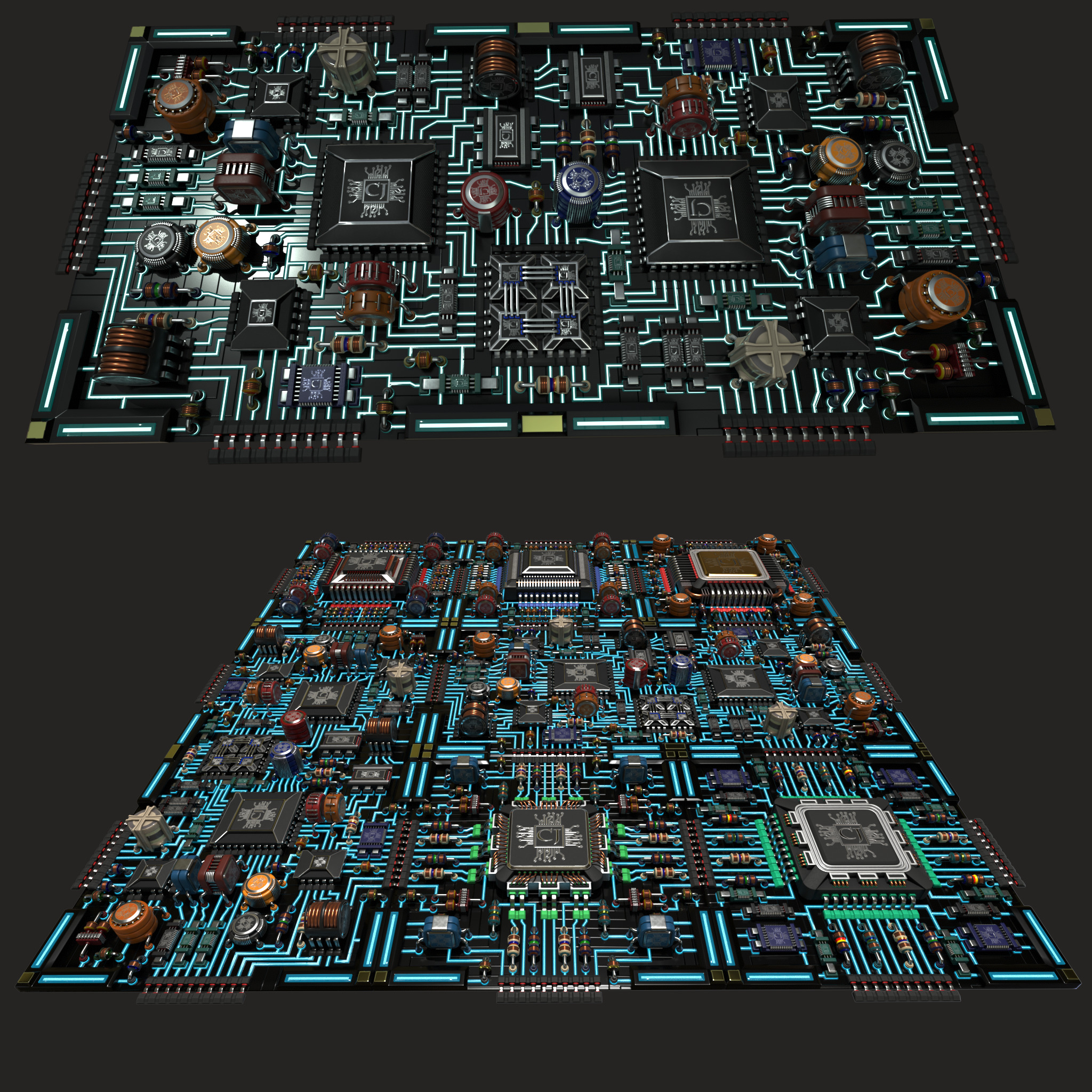 PCB Kitbash 01 3D model_2