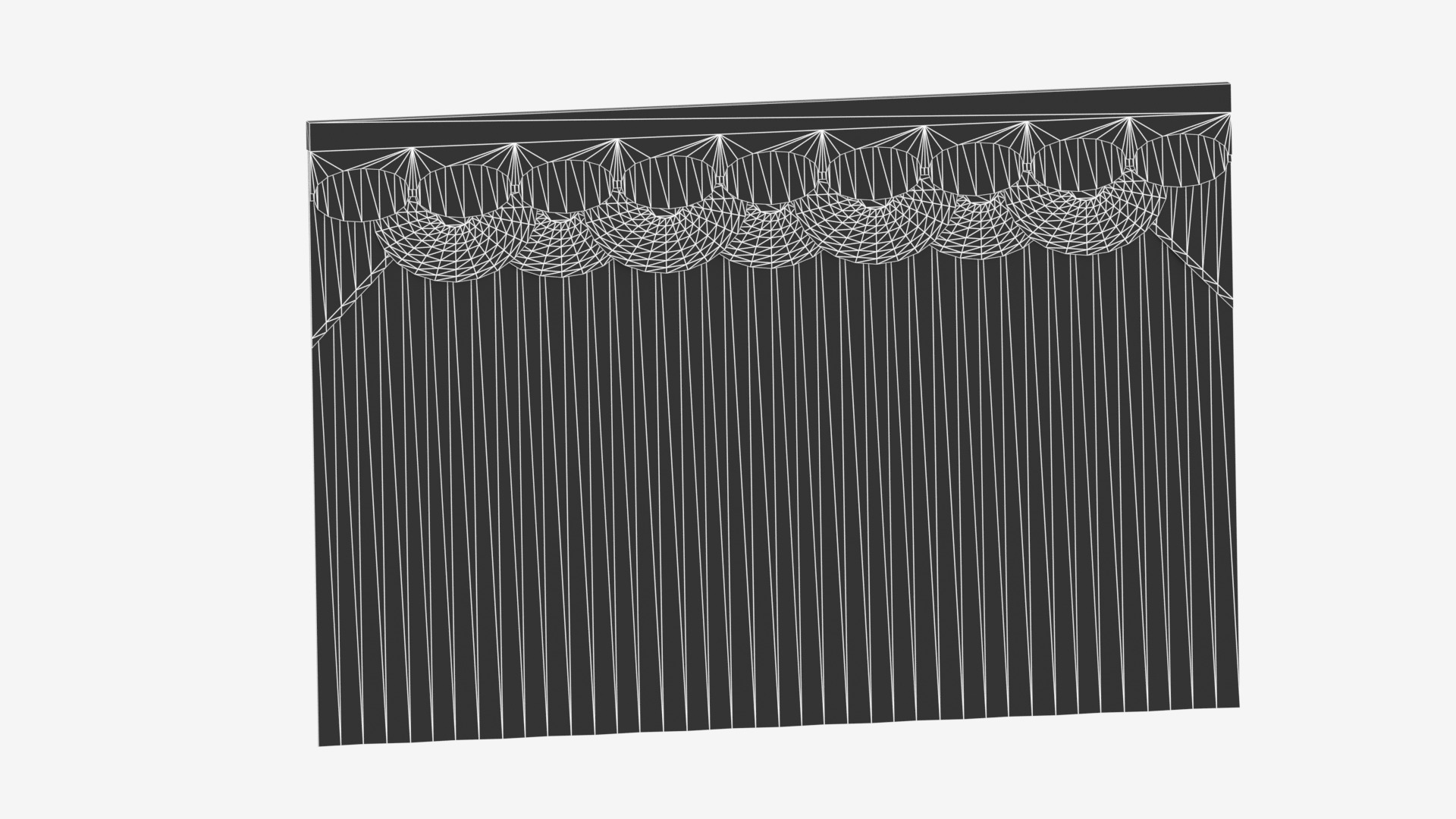 Cartoon Curtain Low-poly 3D model_7