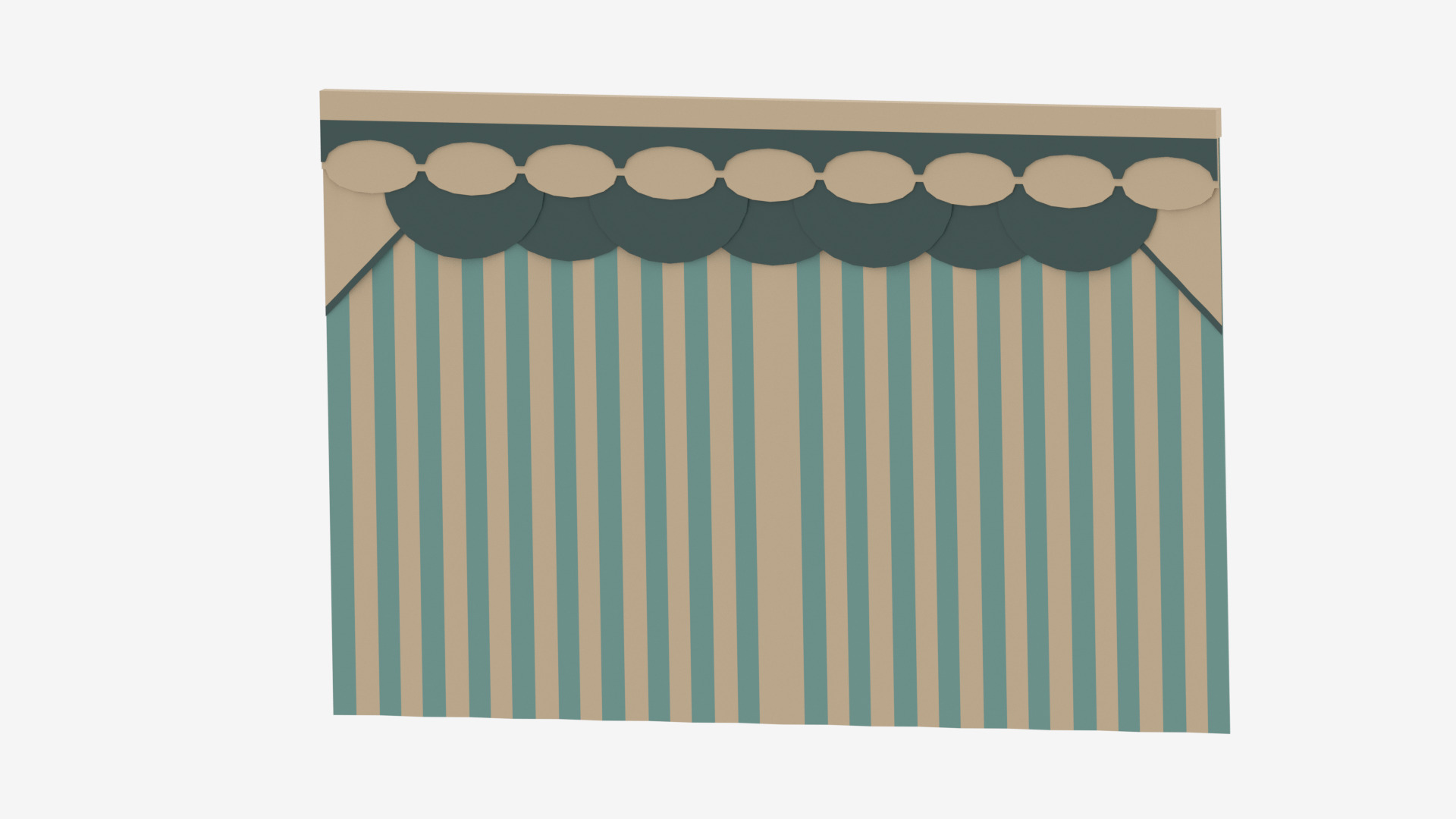 Cartoon Curtain Low-poly 3D model_1