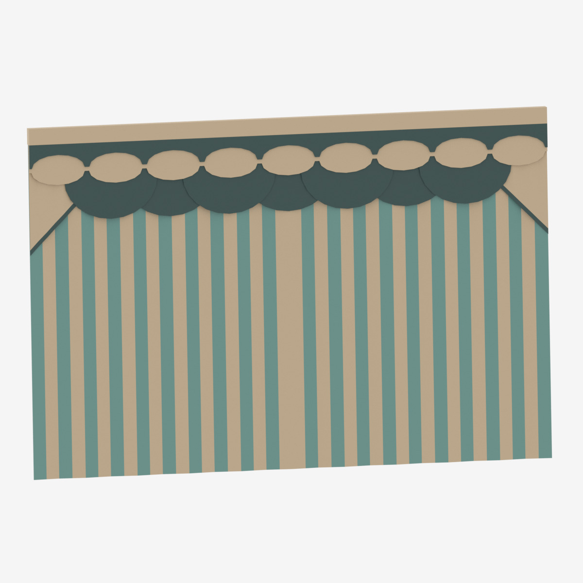 Cartoon Curtain Low-poly 3D model_6
