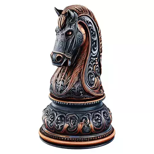 Horse chess Low-poly 3D model