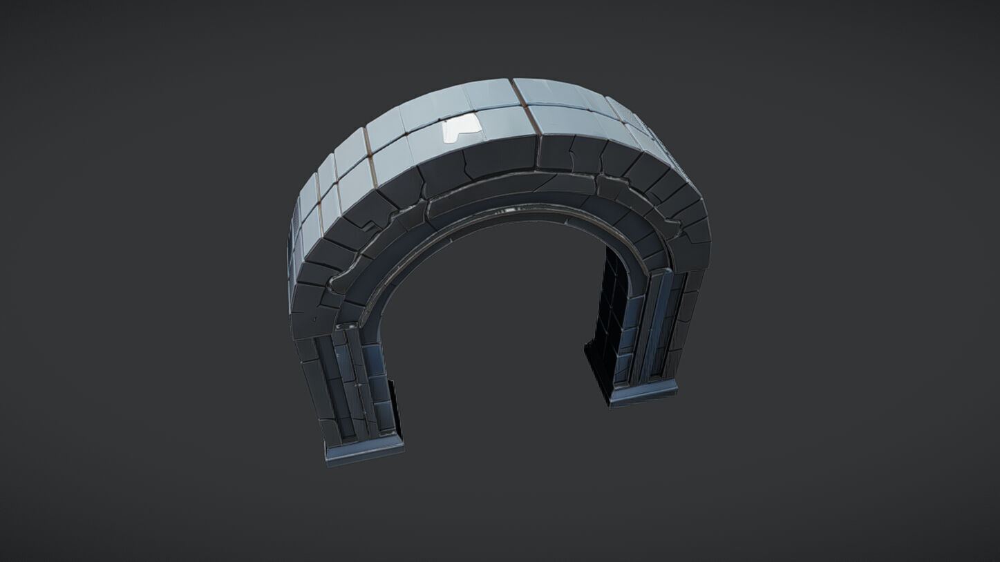 stone archway  3D model_4
