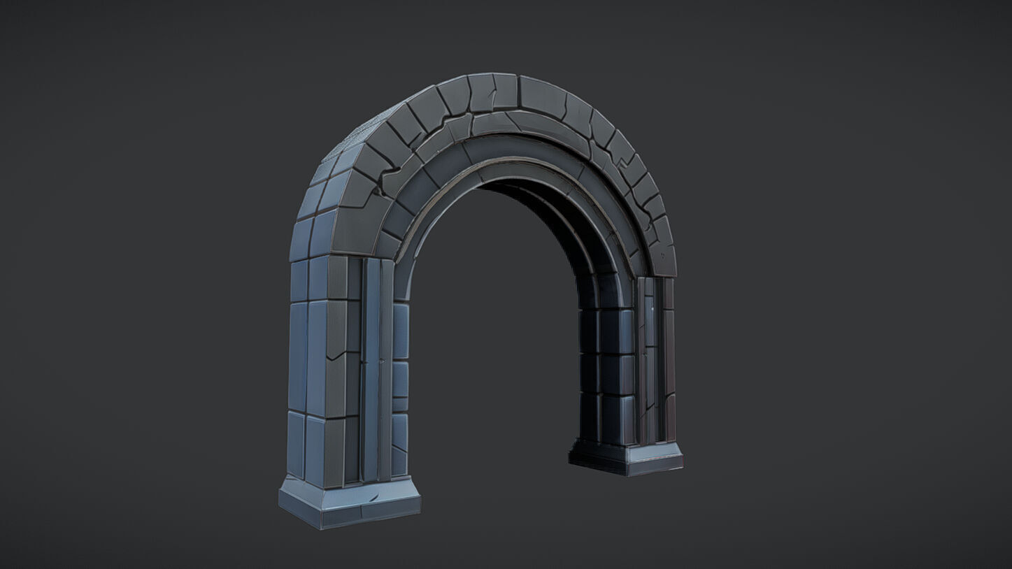 stone archway  3D model_1