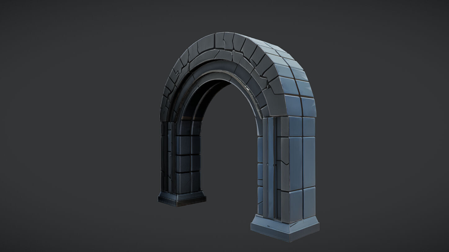 stone archway  3D model_3