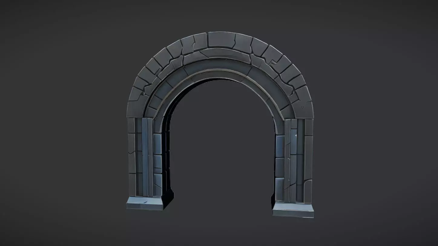 stone archway  3D model_0