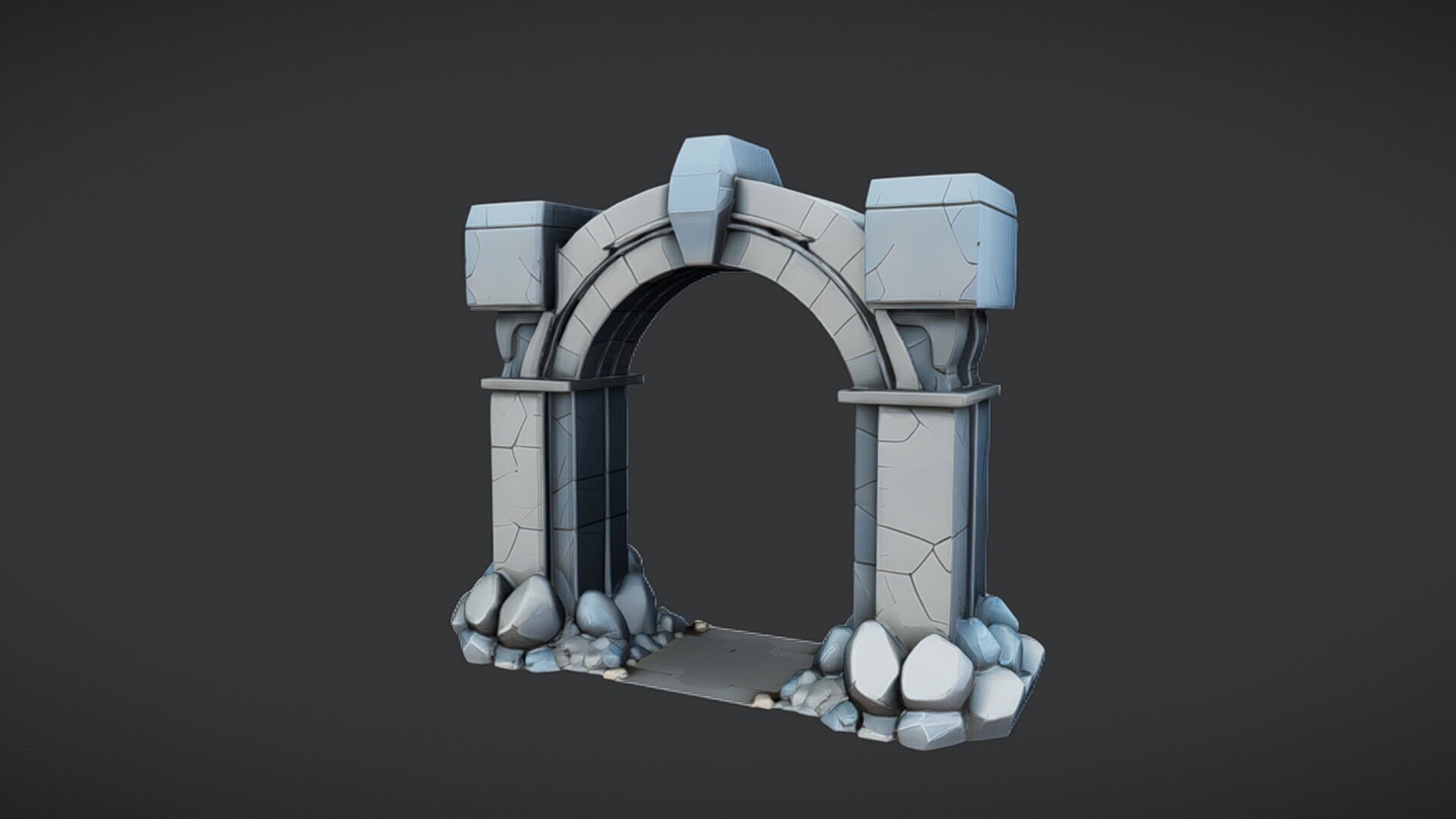 ancient stone archway 3D model_8