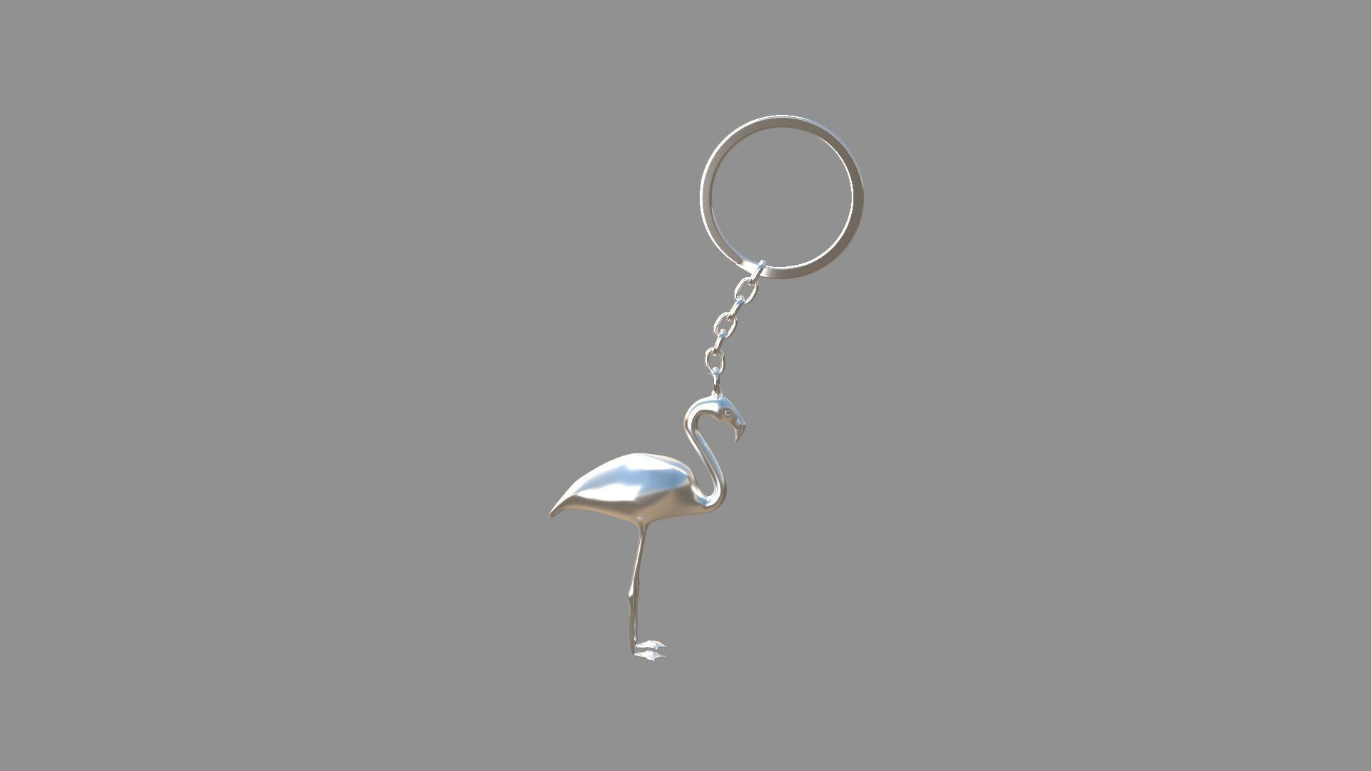 flamingo keychain  3D model_11