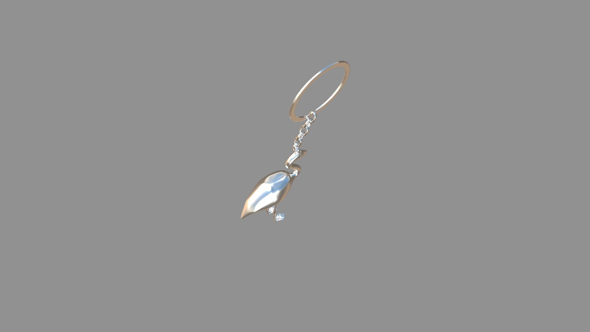flamingo keychain  3D model_1