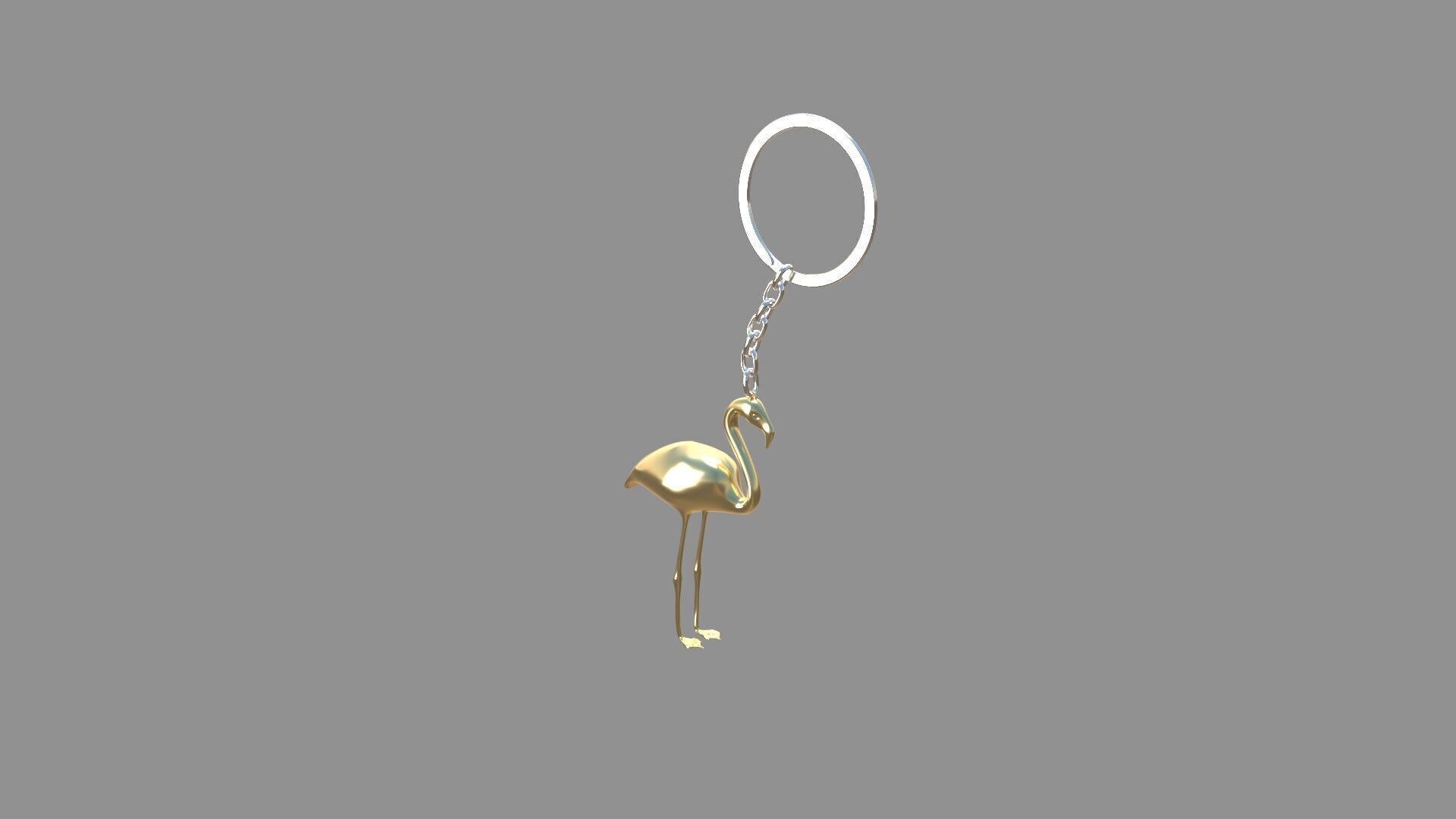 flamingo keychain  3D model_10