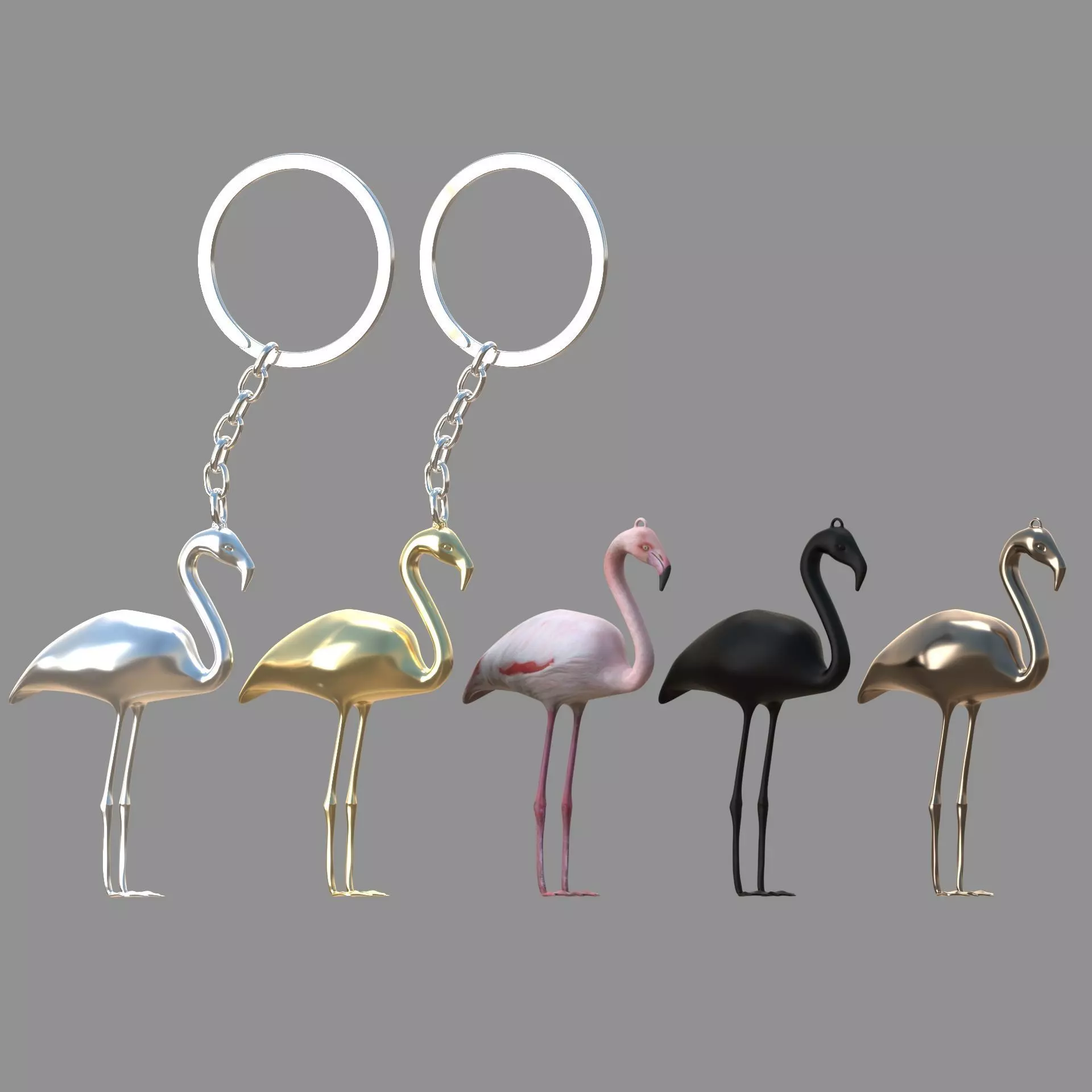 flamingo keychain  3D model_0