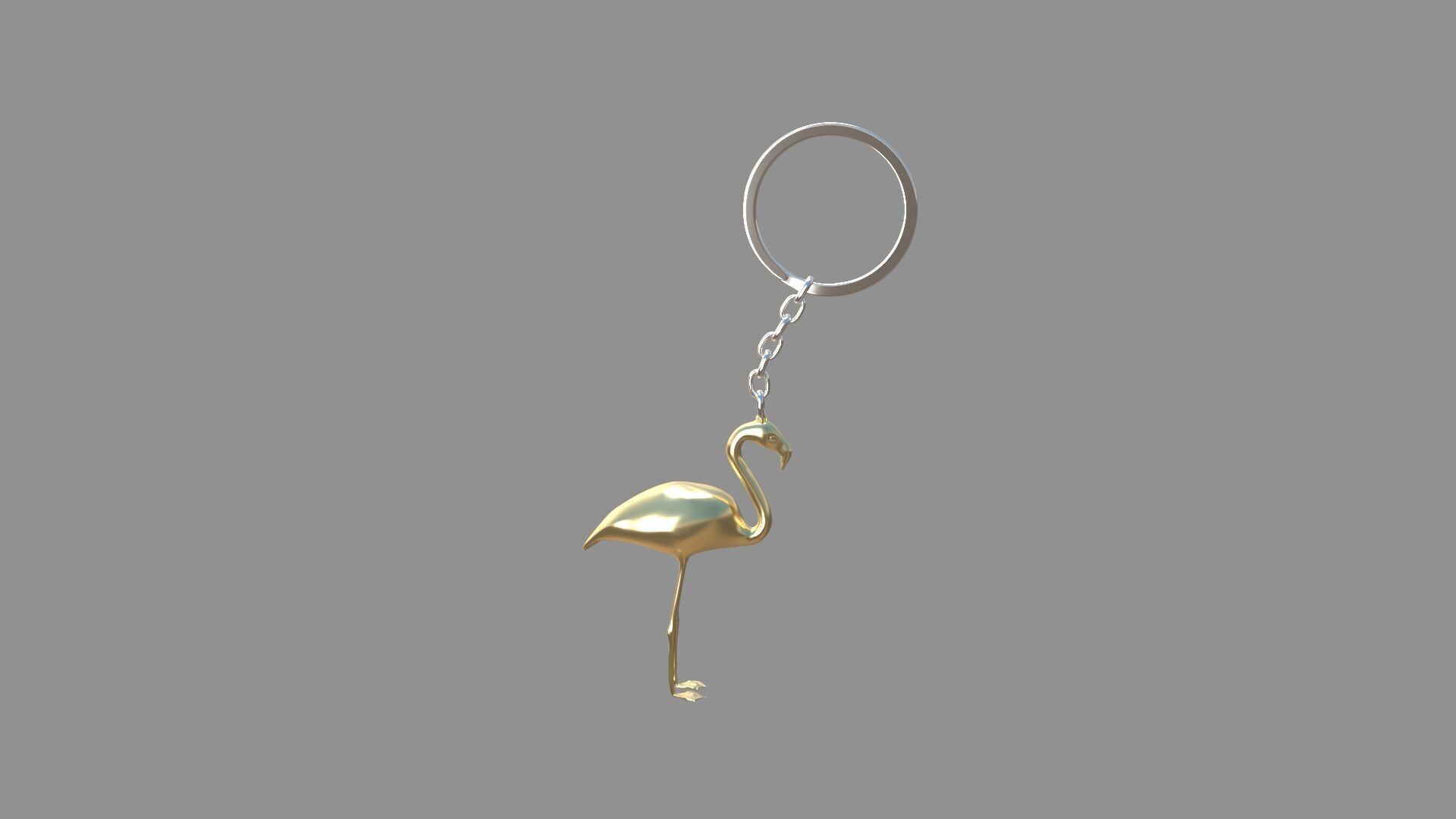 flamingo keychain  3D model_9