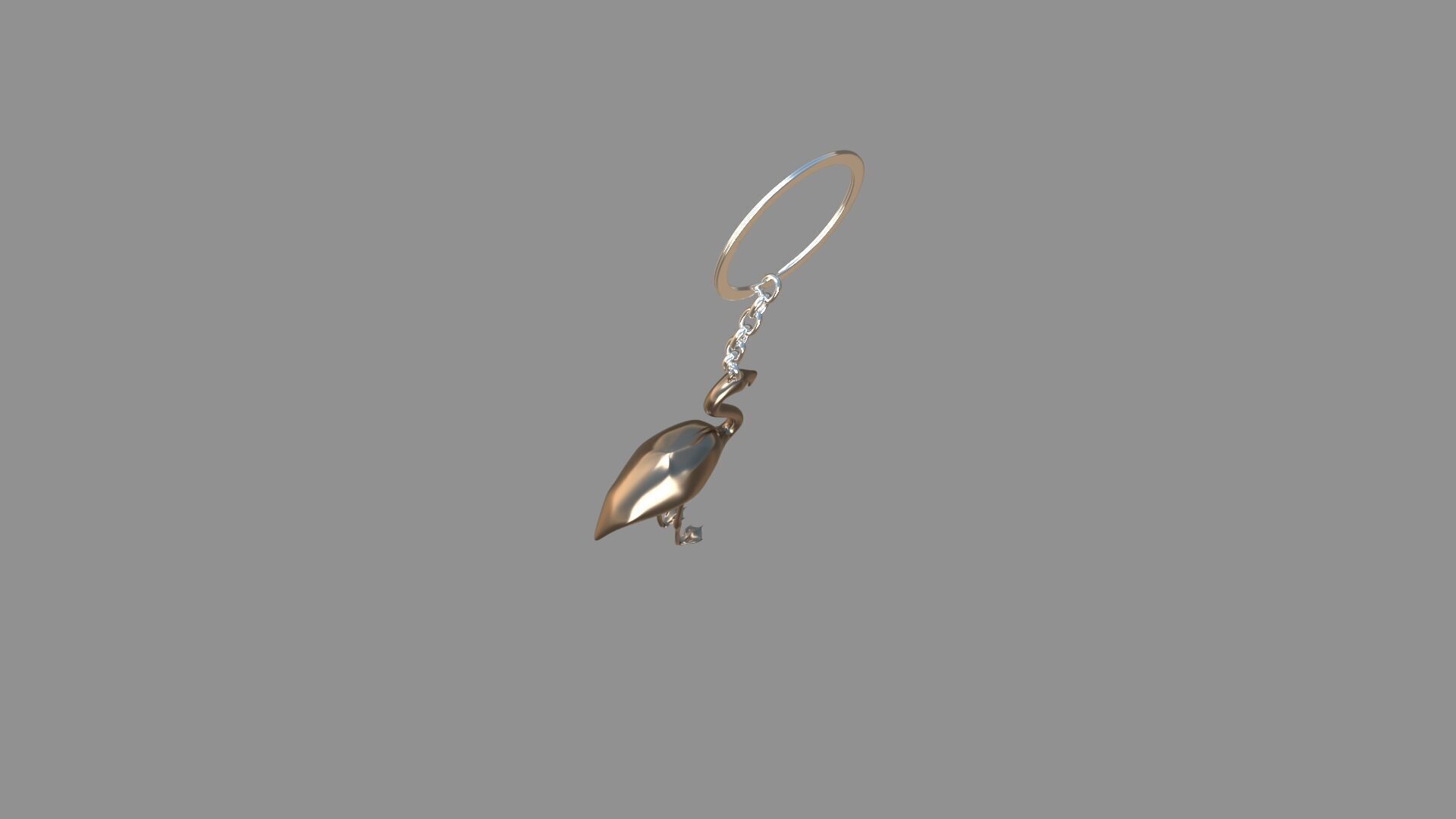flamingo keychain  3D model_3
