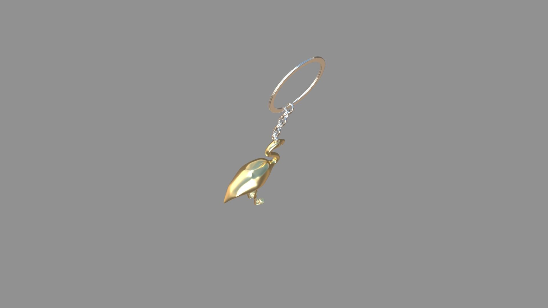 flamingo keychain  3D model_2
