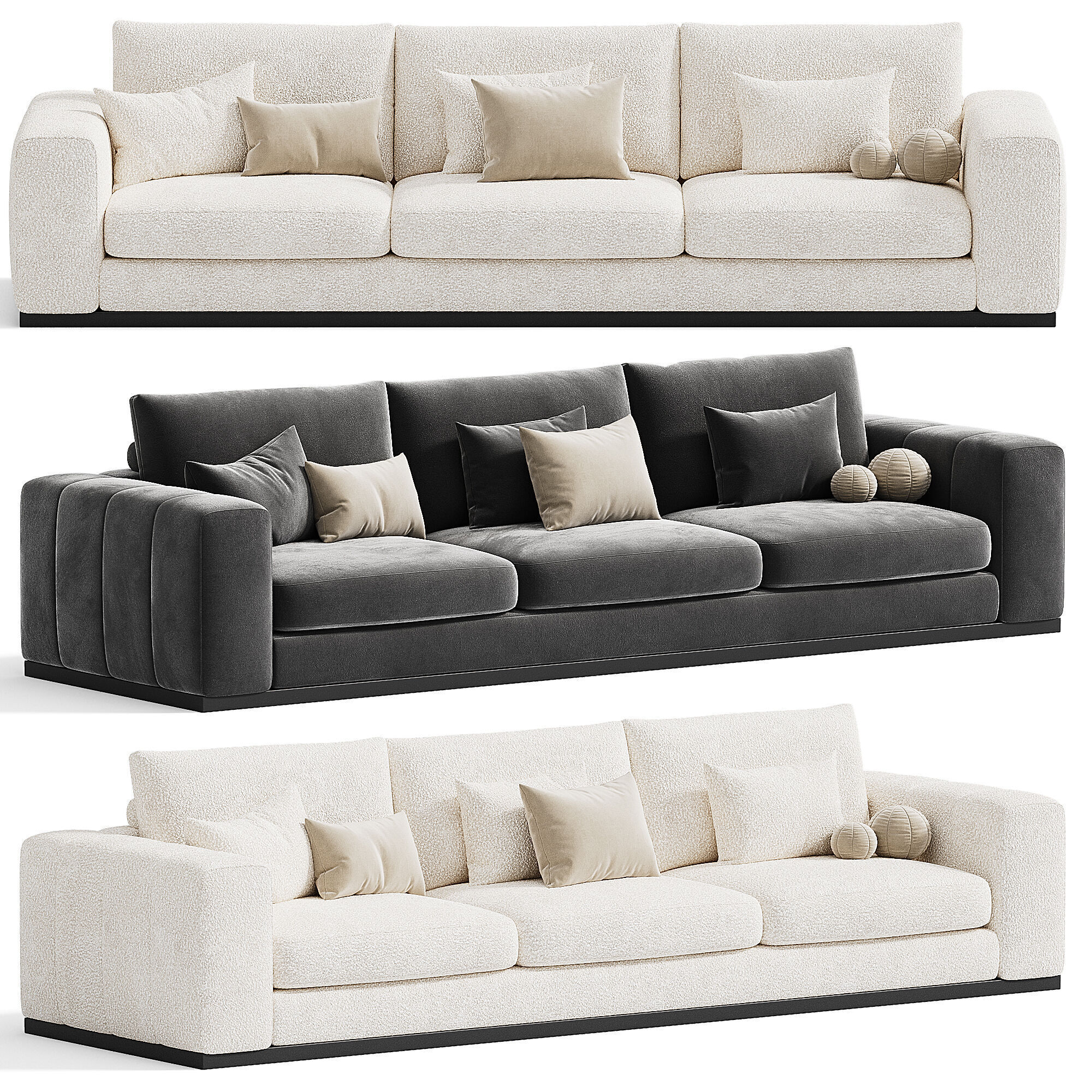 CHARLIE 3 seater sofa 3D model_1