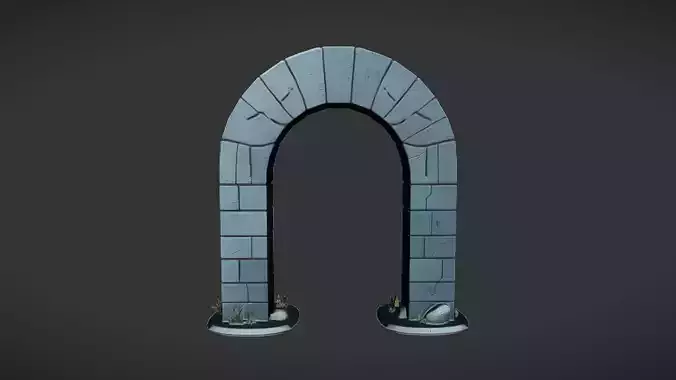 stone archway with plant