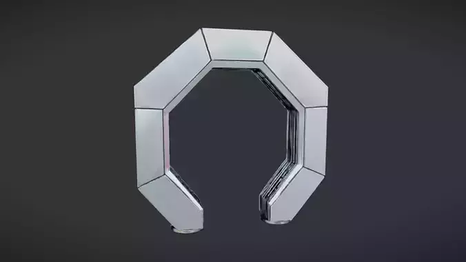 futuristic metallic archway