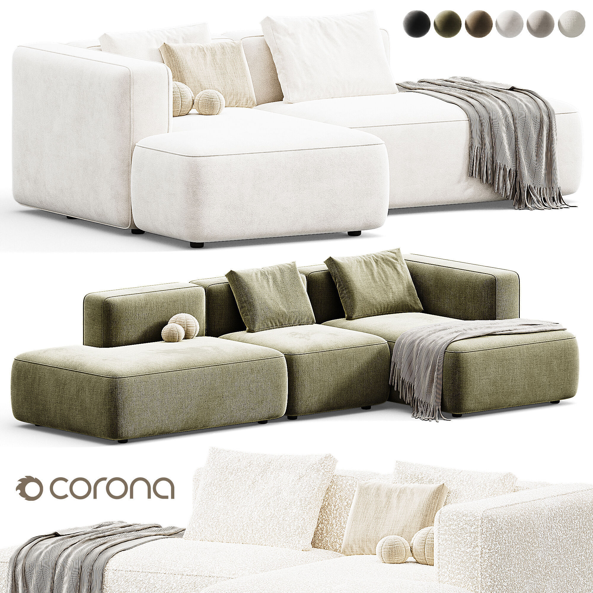 Basecamp open and sofa 3D model_2