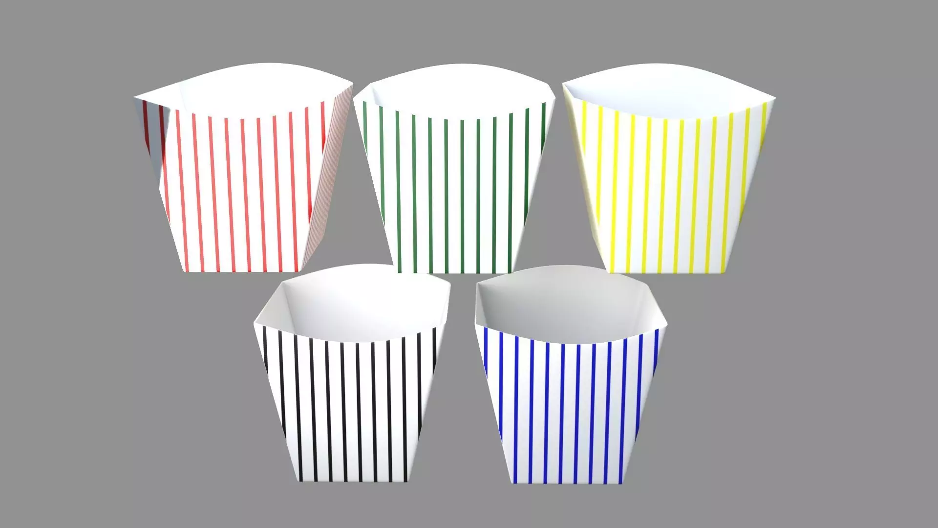 popcorn tub striped collection 3D model_0