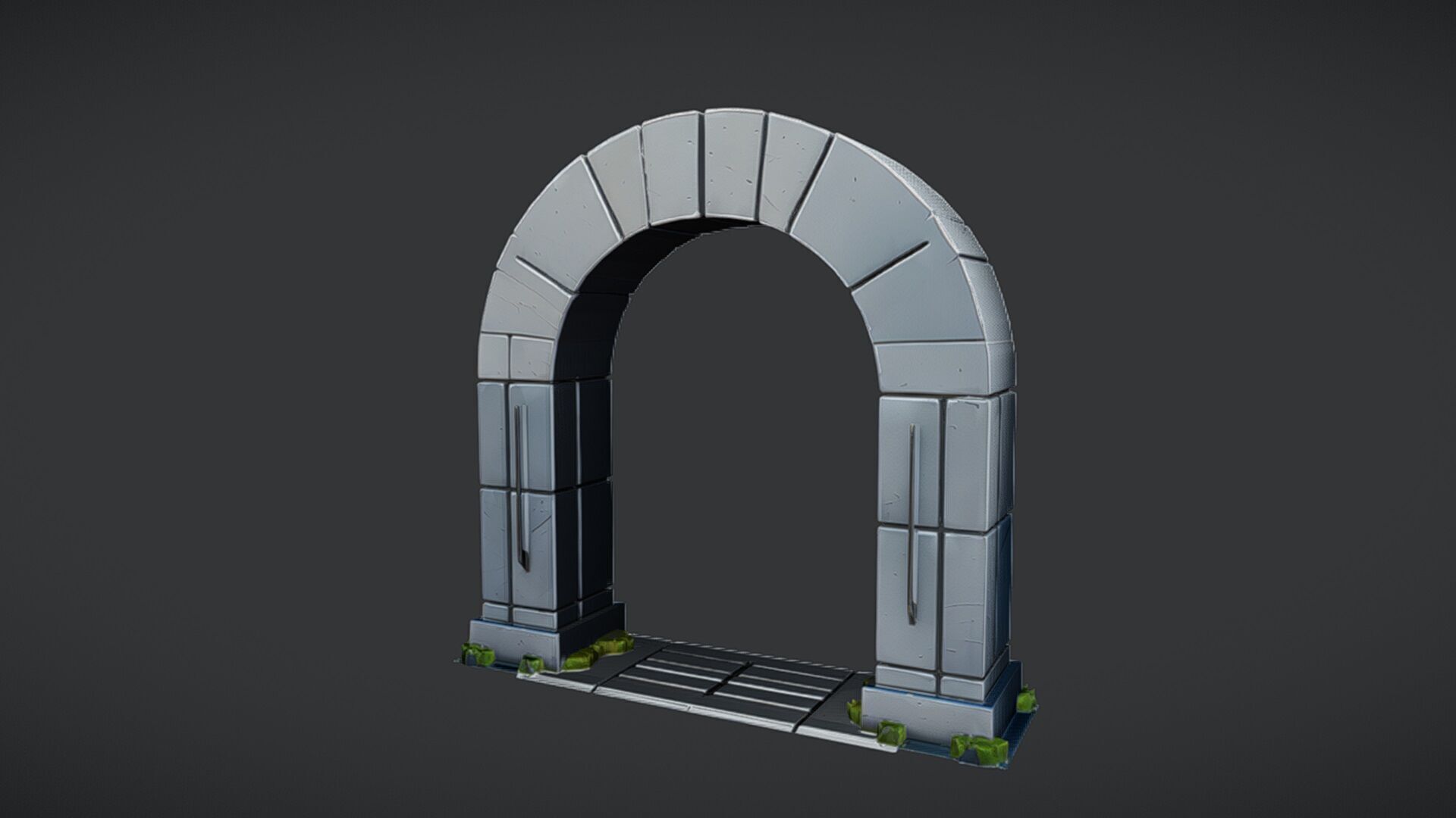 Stone archway 3D model_5