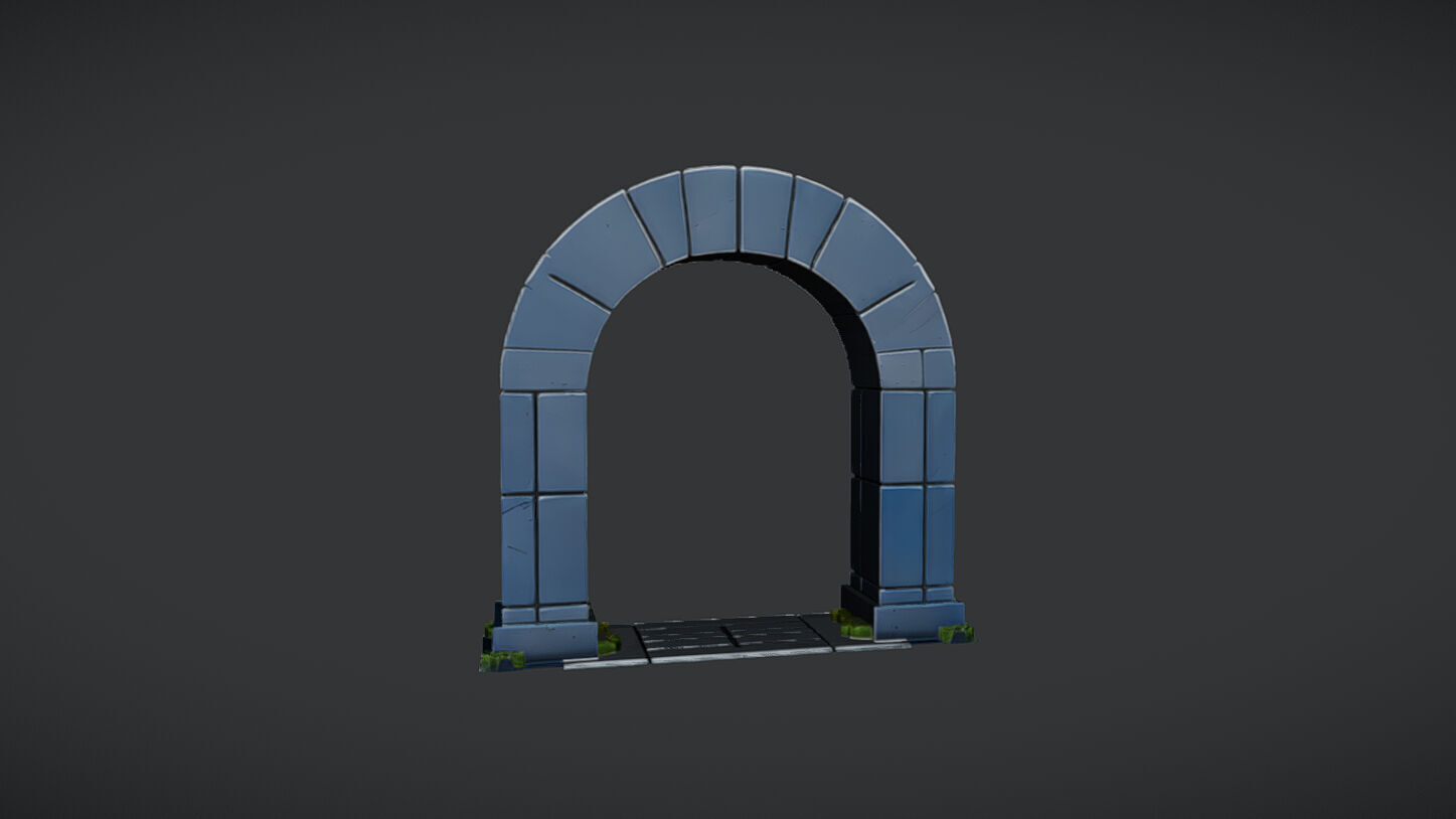Stone archway 3D model_4