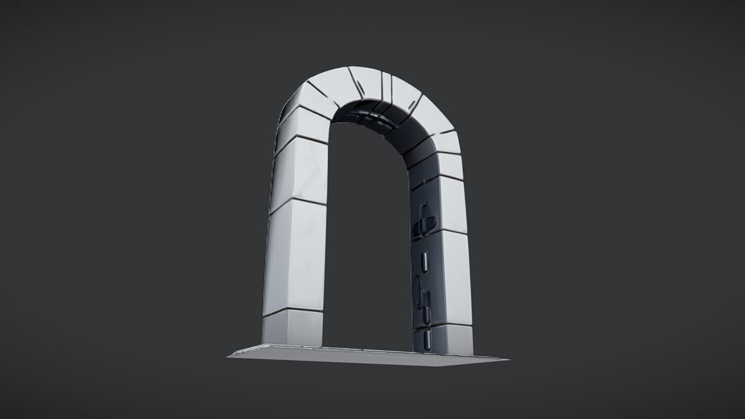 Stone archway 3D model_1