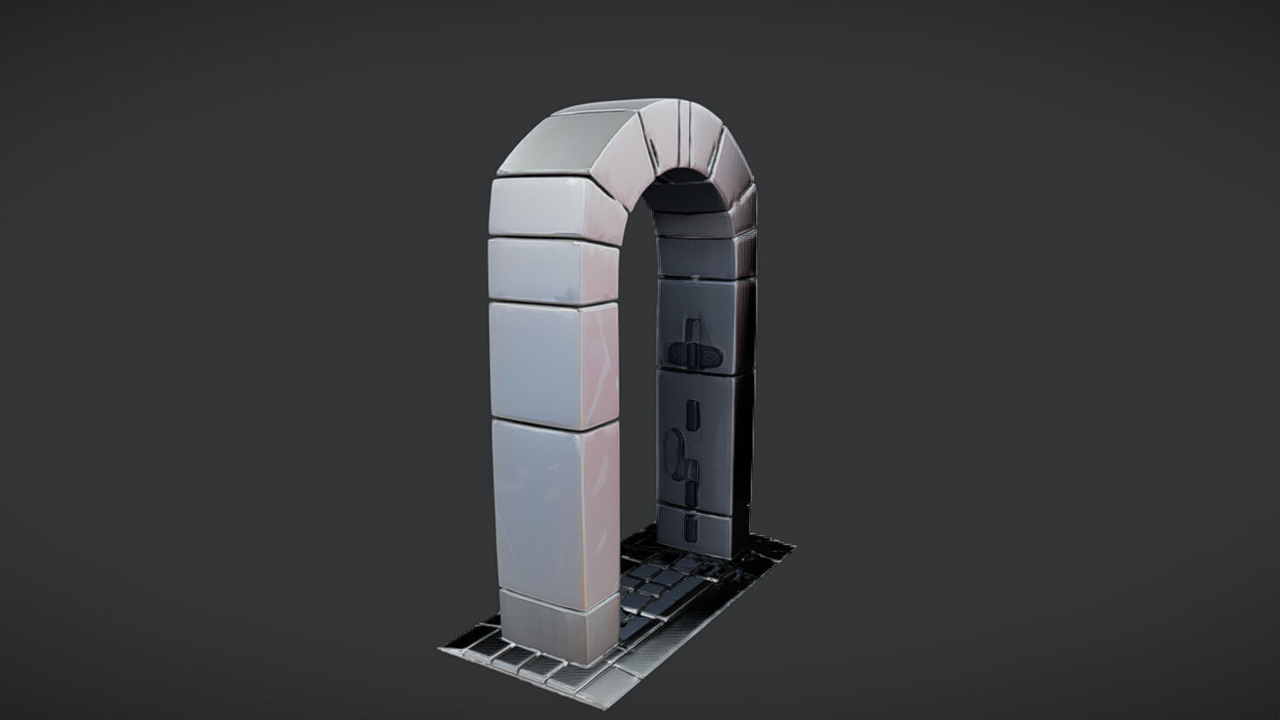 Stone archway 3D model_2