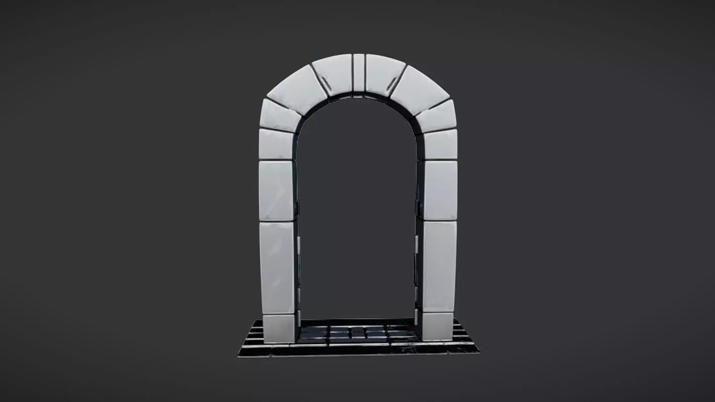 Stone archway 3D model_0