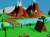 3D model Low Poly Forest Camping Scene Game Ready VR / AR / low-poly ...