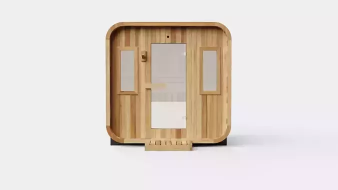 Cube Sauna for 6 Person Low-poly 3D model