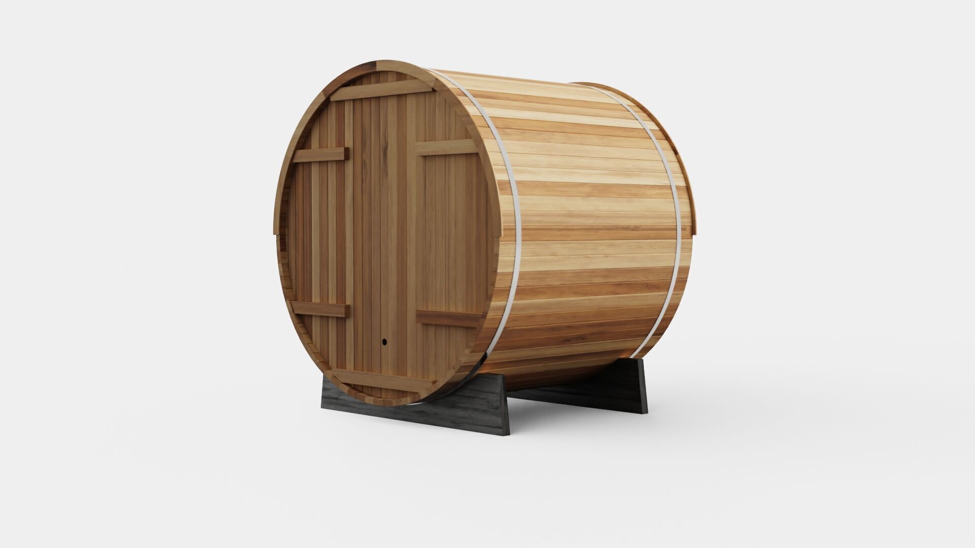 Barrel Sauna for 6 Person Low-poly 3D model_3