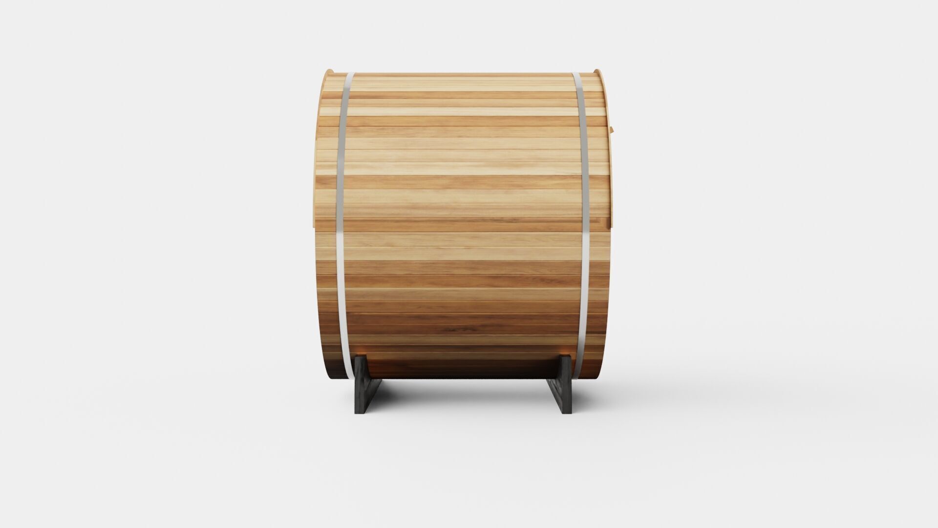 Barrel Sauna for 6 Person Low-poly 3D model_2