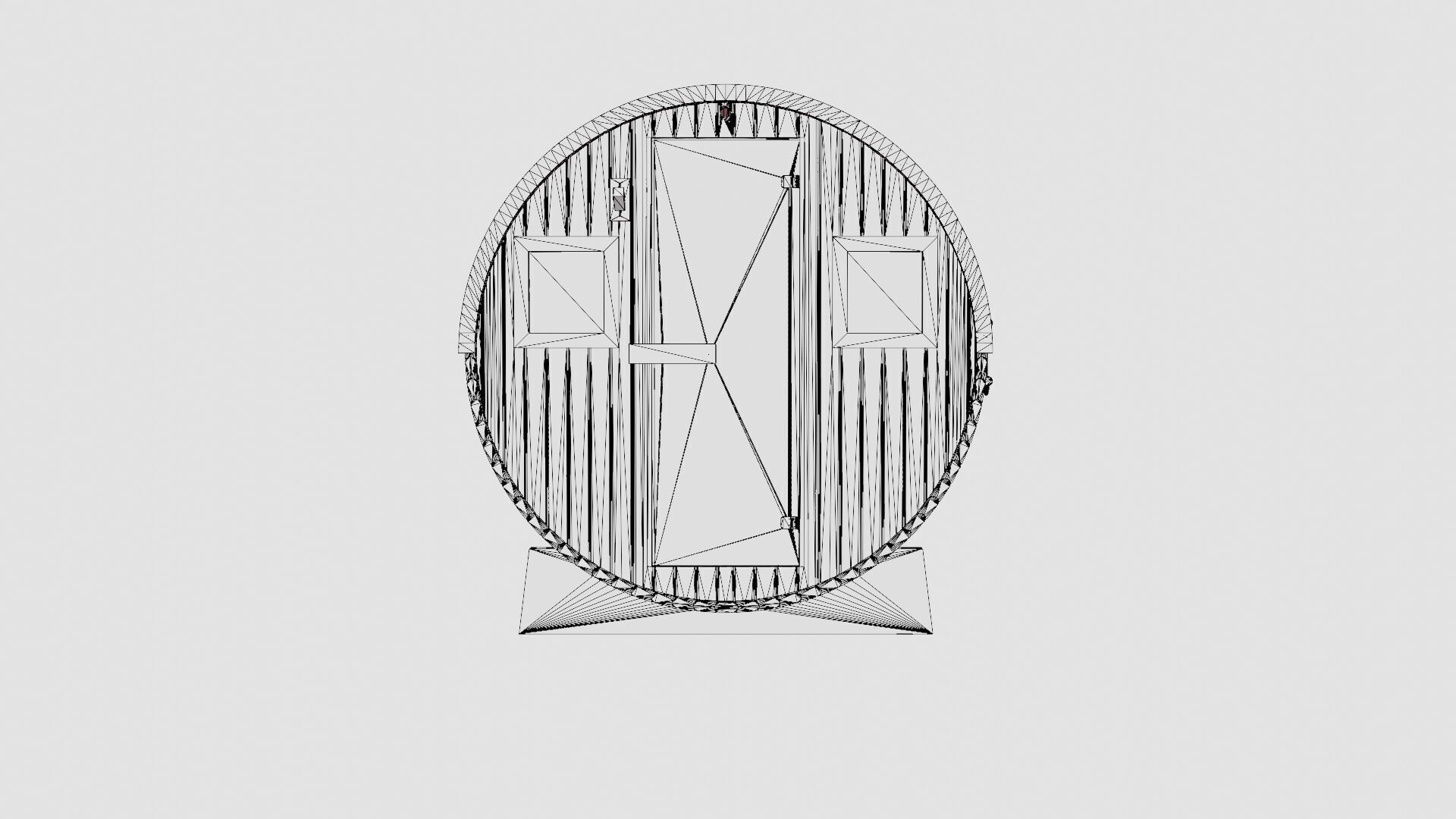 Barrel Sauna for 6 Person Low-poly 3D model_6