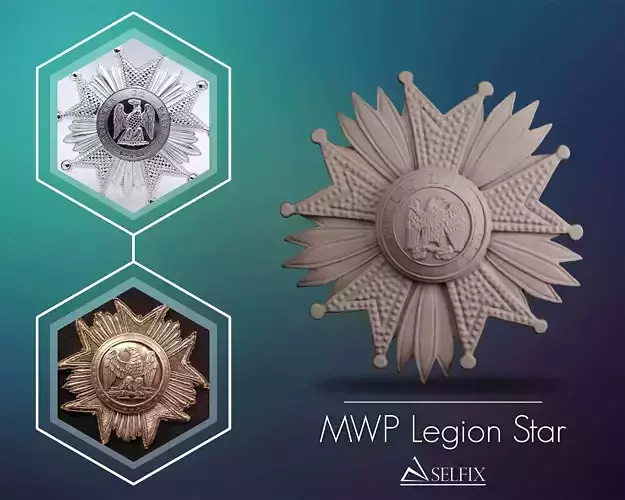 French MWP Legion Star medal 3D print model