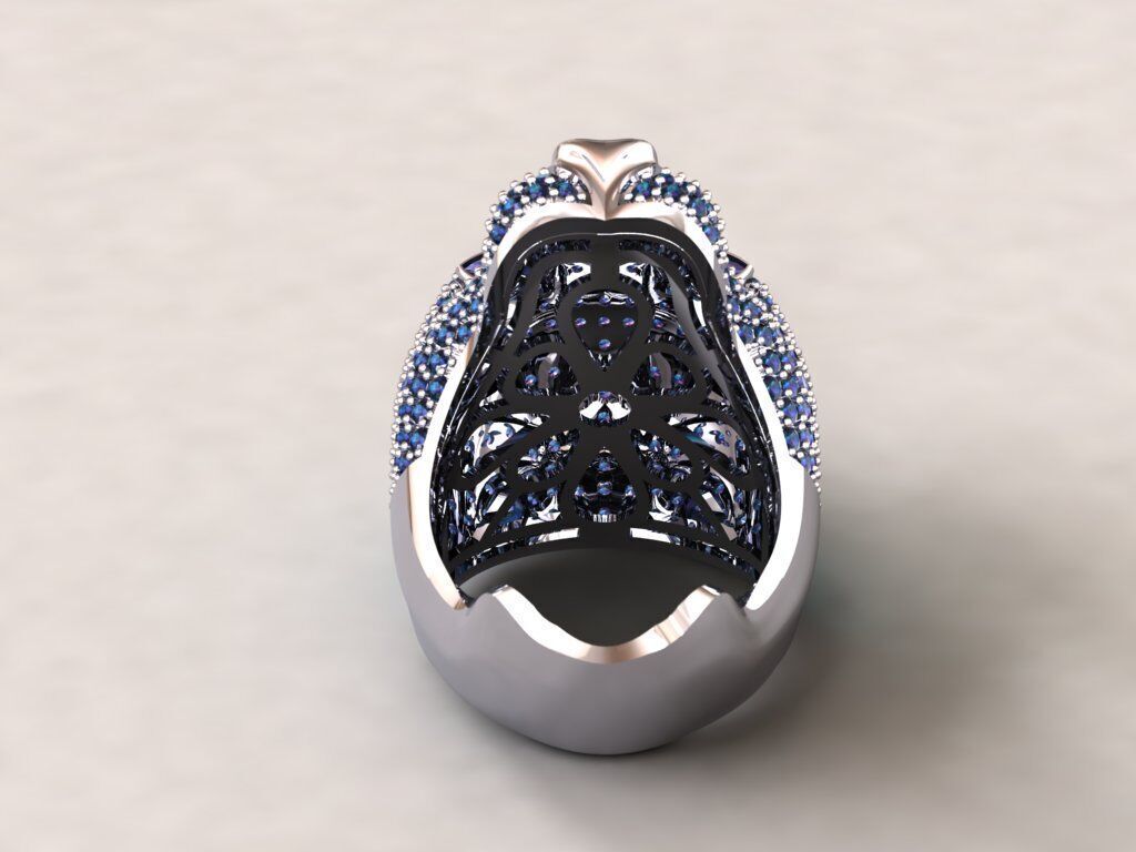 Leopard Ring with Gemstone 3D print model_8