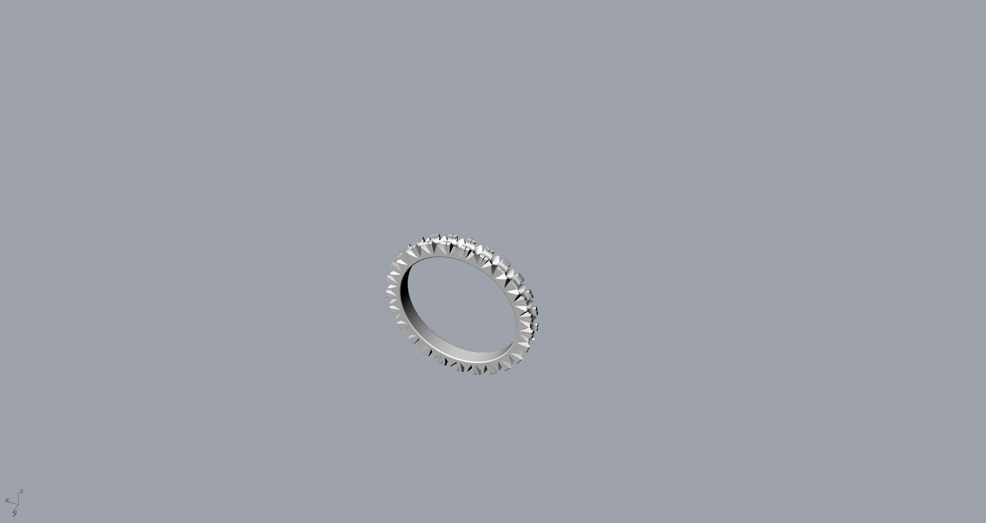 Eternity Ring With Fish Tail Setting Diamonds 3D print model_8