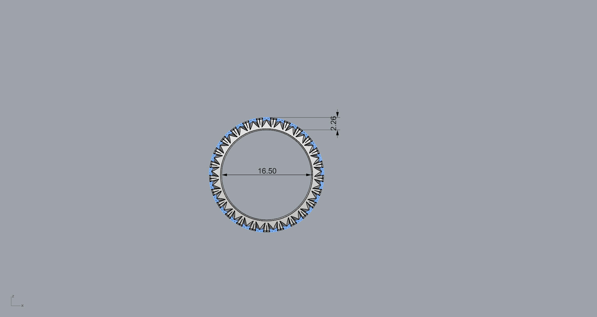 Eternity Ring With Fish Tail Setting Diamonds 3D print model_6