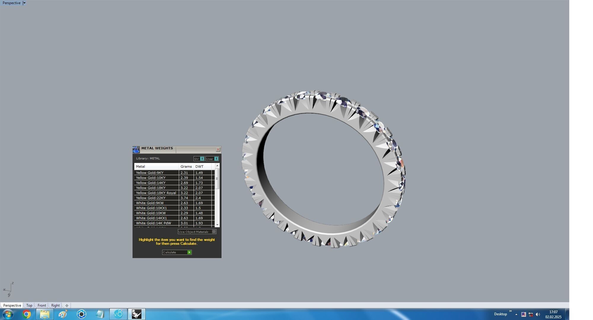 Eternity Ring With Fish Tail Setting Diamonds 3D print model_11