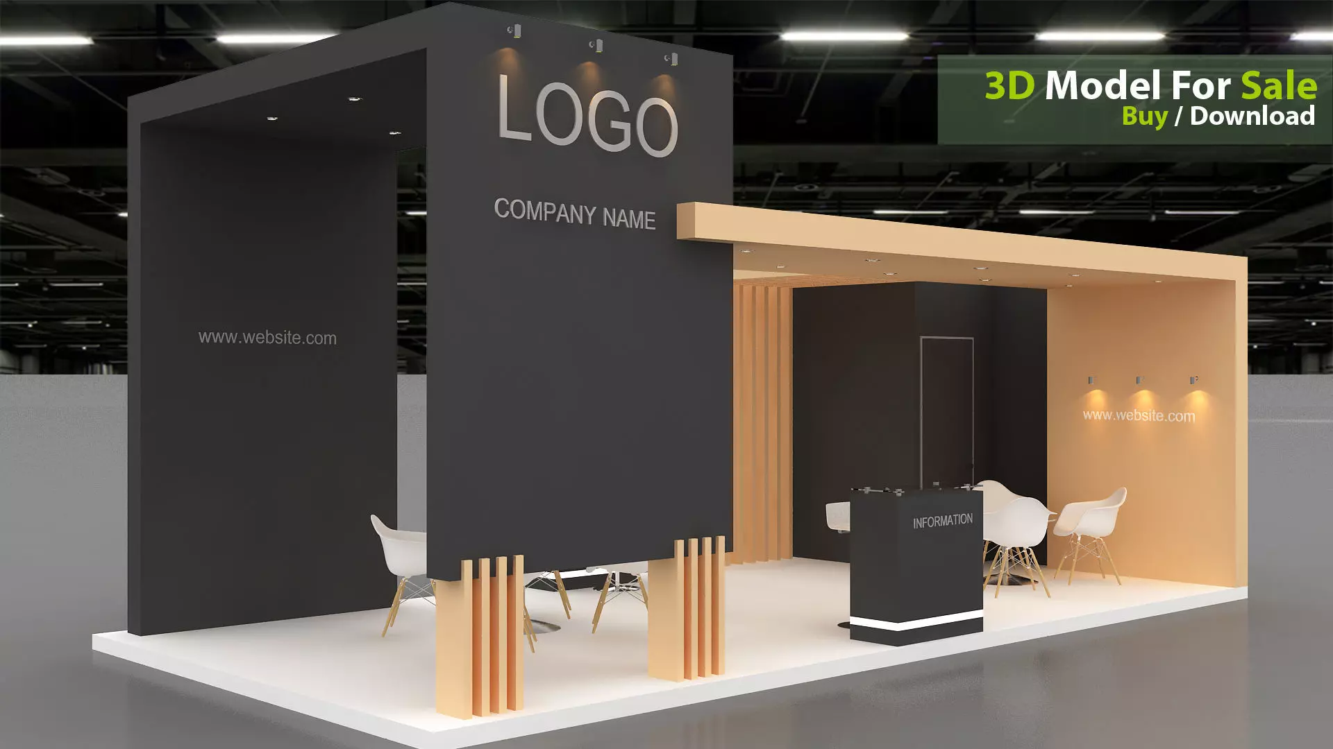 3D Booth Model 3D model_0