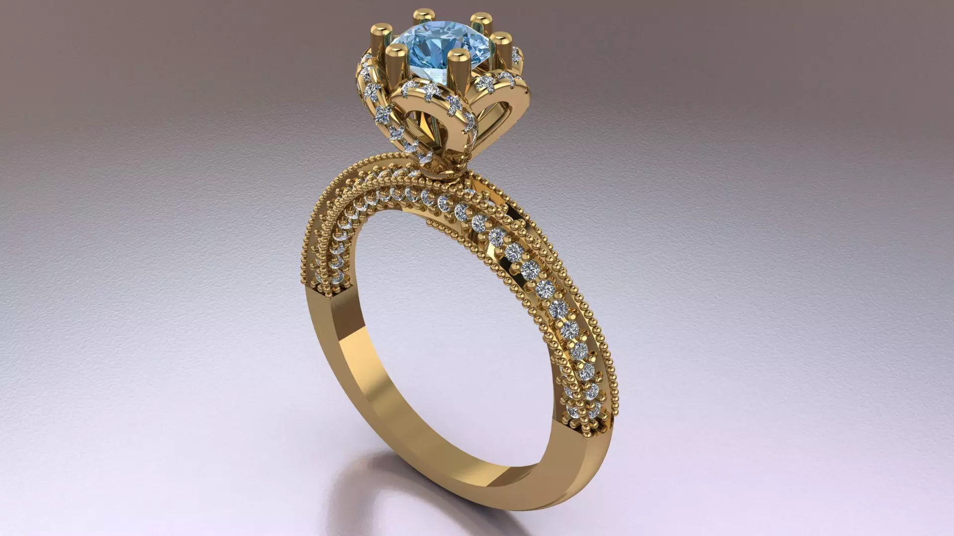 THE BEUTIFUL Ring Solitaire Printed model 3D print model 3D print model