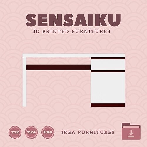 Miniature Malm Desk  IKEA 3D Print Instant Download  3D print model
