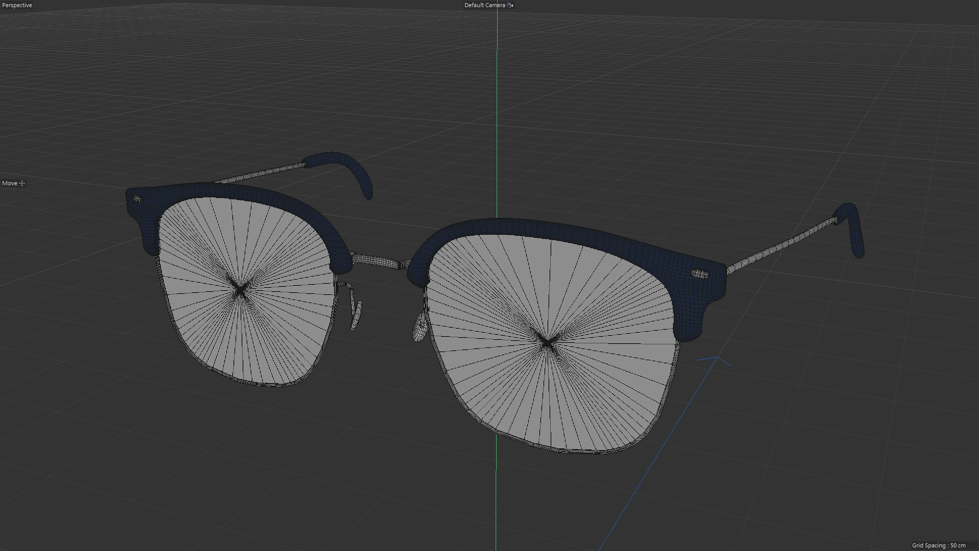 Square half frame glasses Low-poly 3D model_10