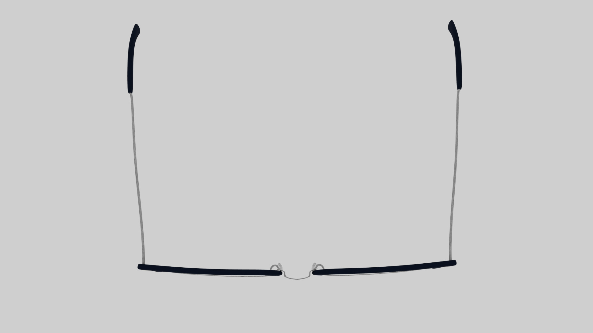 Square half frame glasses Low-poly 3D model_1